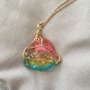 New multi colored stone necklace